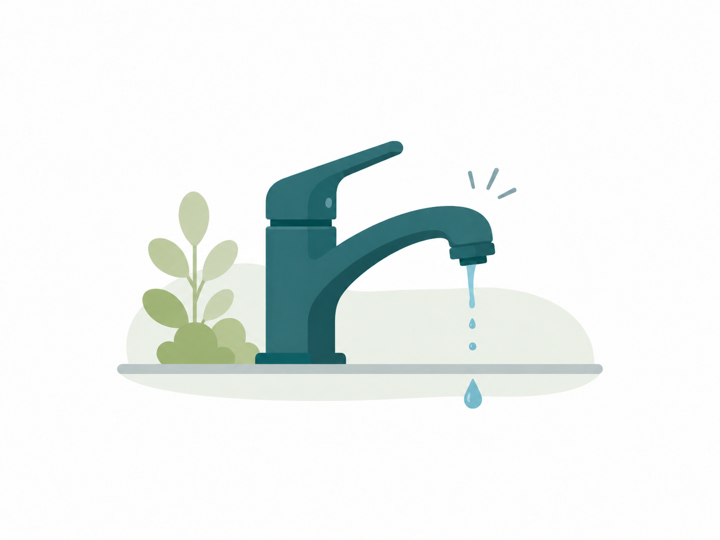 Faucet showing low water pressure from a private well system