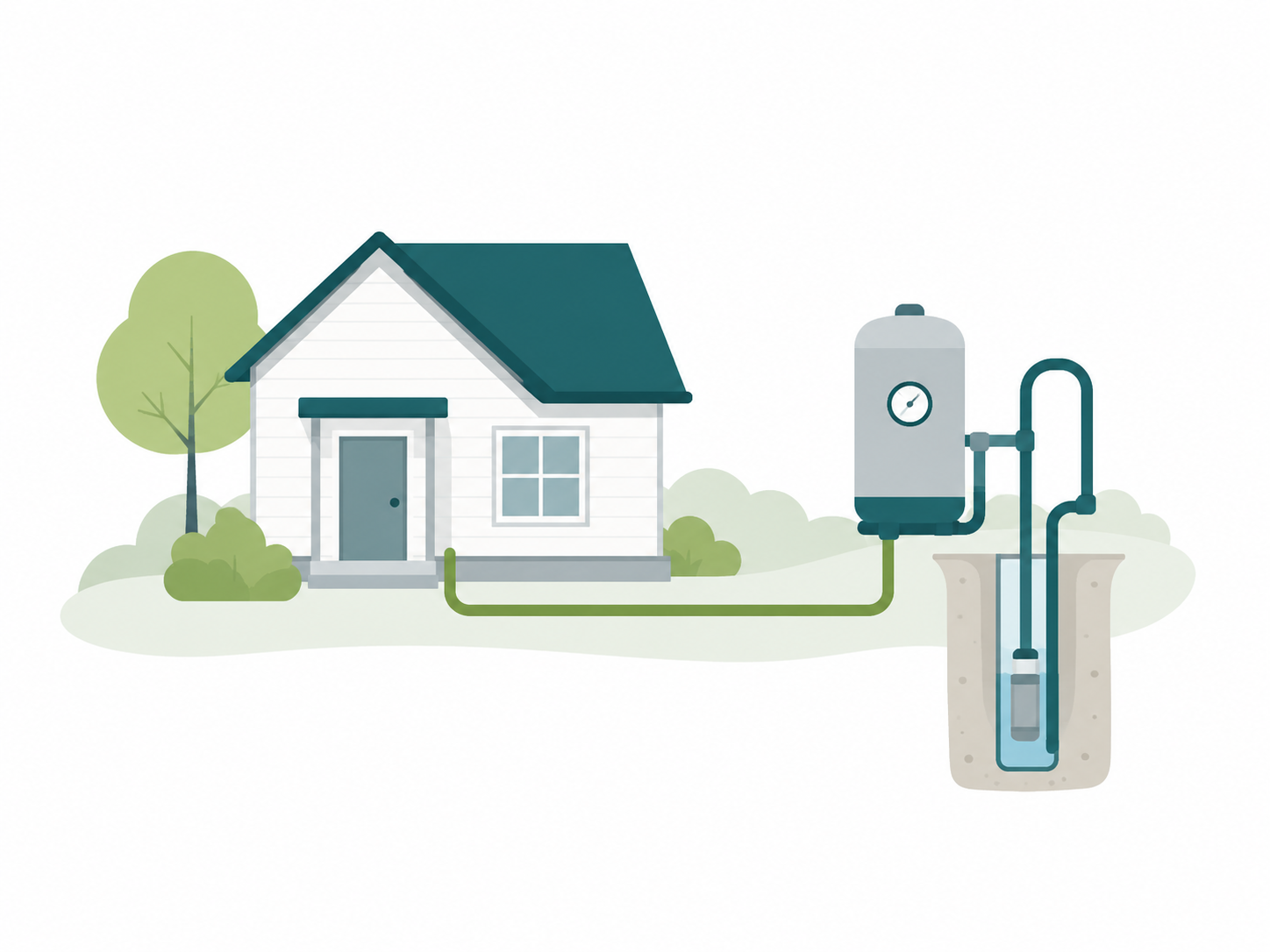 Rural Mebane-area home with a private well pump system concept